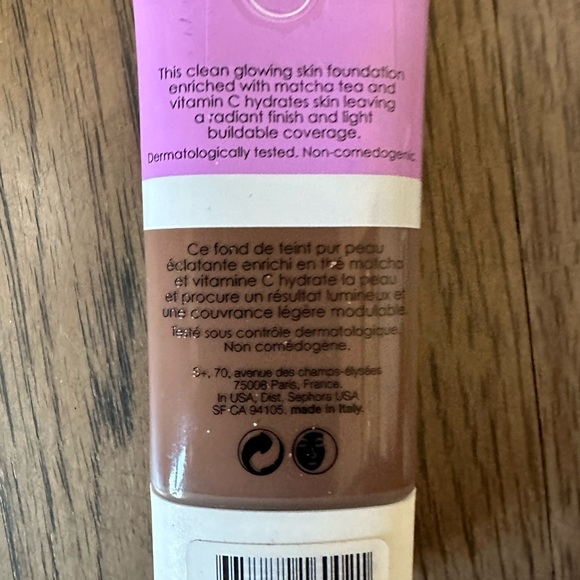 Sephora S Clean Clean Glowing Skin Foundation Shade 35 Sealed 30 ml NEW - Picture 3 of 5